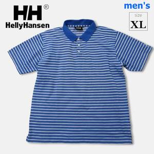  прекрасный .. морской голубой![ Helly Hansen (XL) ] воротник имеется короткий рукав окантовка рубашка-поло HH33216 HELLY HANSEN goldwin 