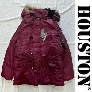 【★アウトレットSALE】 HOUSTON HTVA-2212W WINE XLサイズ ヒューストン N-3B M/C ミリタリージャケット ロングタイプ 新品 A60514-1 