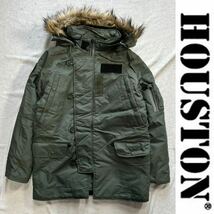 ★サンプル処分 HOUSTON KHAKI Lサイズ ヒューストン N-3B ミリタリージャケット ライディングジャケット ナイロン A60514-9_画像1