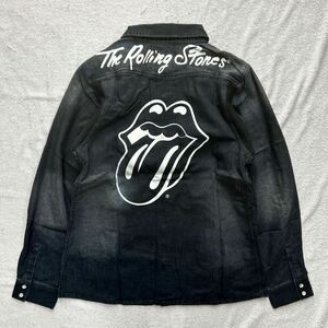 ★アウトレット処分 THE ROLLING STONES ローリングストーンズ デニムシャツ ウエスタン RSS01 BLACK Mサイズ ダムトラックス A60517-10