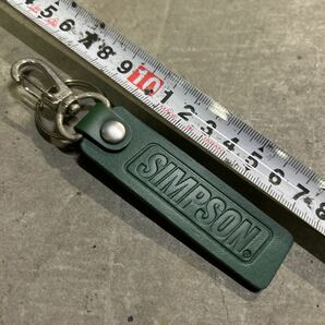 ★アウトレット処分 SIMPSON SK-13 GREEN シンプソン カラビナ付き キーホルダー バイク アクセサリー 小物 新品 廃盤品 A60415-1