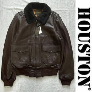 ★アウトレット処分 HOUSTON 8172 BROWN Lサイズ 40 ヒューストン フライトジャケット レザー A60509-18