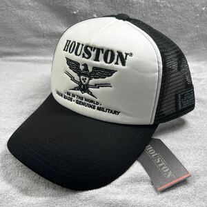 HOUSTON ヒューストン 刺繍ロゴ入り メッシュキャップ WHITE フリーサイズ サイズ調整可能 A50912-12