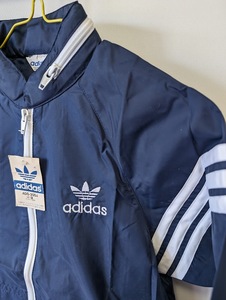 【 最終出品 】80年代新品未使用品 adidas アディダス ADS200ヴィンテージ ナイロンジャケット サイズJ-9 ネイビー デサント製