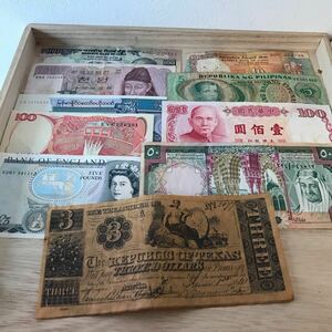 #K409 foreign. money old note set sale 10 sheets Random . go in secondhand goods Vintage Y postage 230