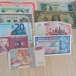 #K575 foreign. money old note set sale 10 sheets Random . go in. secondhand goods Vintage postage Y230