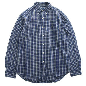 90s~00s ラルフローレン リネン コットン BD Shirts Polo Ralph Lauren チェックシャツ Vintage ヴィンテージ ボタンダウン 