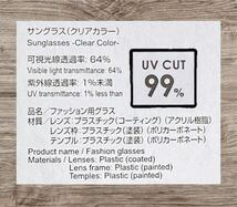 大人気★新品 ボストン型 サングラス クリアフレーム ライトパープル レンズ UV99 眼鏡 プラスチック 度なし_画像5