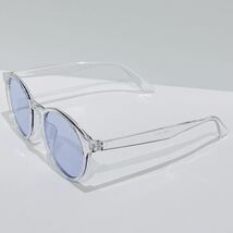 大人気★新品 ボストン型 サングラス クリアフレーム ライトパープル レンズ UV99 眼鏡 プラスチック 度なし_画像2