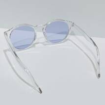 大人気★新品 ボストン型 サングラス クリアフレーム ライトパープル レンズ UV99 眼鏡 プラスチック 度なし_画像3