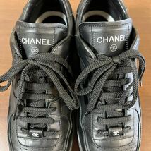 CHANEL シャネル 23SS オールレザー ココマーク スニーカー シューズ size 41 ブラック メンズ 即完売品 激レア_画像6