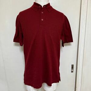 [ прекрасный товар ]HERMES Hermes H вышивка рубашка-поло wine red size S мужской 