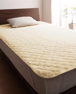  towel ground mattress pad. single goods ( mattress for mattress for ) semi-double size color - ivory / cotton 100% pie ru...