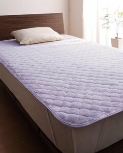  towel ground short mattress pad single goods ( mattress for mattress for ) semi-double size color - lavender / cotton 100% pie ru...