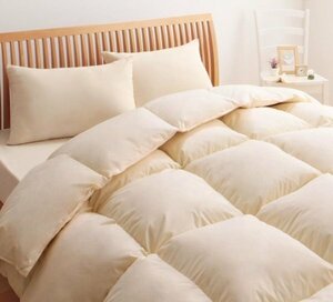 羽根布団セット ベッド用８点 セミダブルサイズ 色-アイボリー