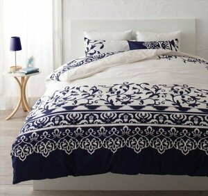 . flower ethnic pattern .. futon cover. single goods king-size color - Night blue / cotton 100%... made in Japan 