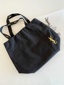 未使用！イヴサンローラン トートバッグ YVES SAINT LAURENT 付録 ロゴ刺繍 ノベルティ ブラック YSL