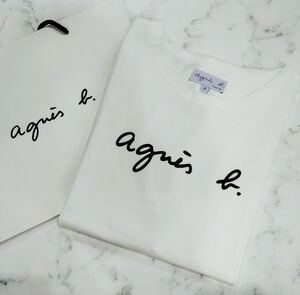 Agnes B agnes b. короткий рукав Logo футболка белый женский M размер 