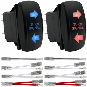 E. red 1 piece + blue 1 piece MKBKLLJY 2 piece Turn signal locker switch 7 pin on - off - on 12V 20A