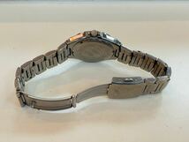 稼働 CASIO カシオ リニエージ チタン製 シルバー文字盤 クォーツ メンズ 腕時計 _画像3