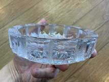 灰皿 ガラス 昭和レトロ 硝子 直径14cm ちょい欠けあり　②_画像4