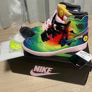 美品　黒タグ　付属品有J Balvin × Nike Air Jordan 1 High OG RainbowJ バルビン × ナイキ エアジョーダン1 ハイ OG レインボー