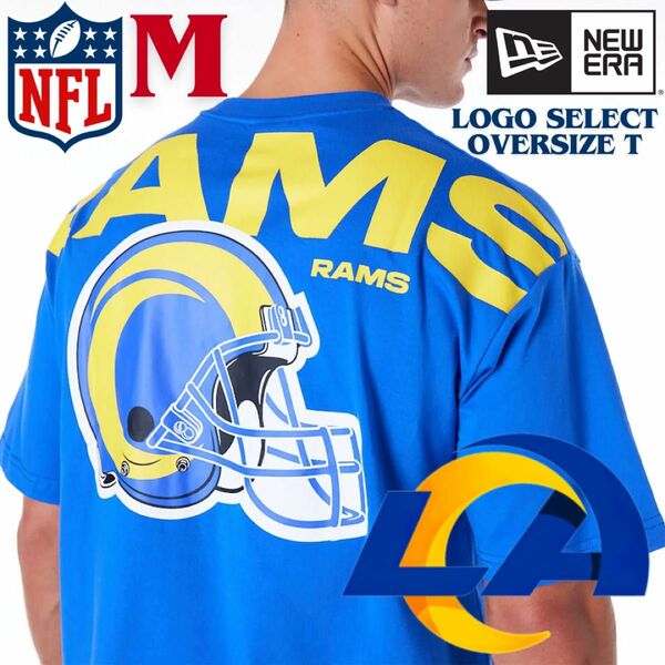 【US限定】ニューエラ NFL ロサンゼルスラムズ オーバーサイズロゴTシャツ new era Los Angeles Rams