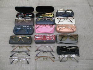 S123　棚19　現状品　メガネ・サングラス　20本まとめ売り　老眼鏡・色付きレンズメガネ含む　メーカー不明　ケース付きあり　眼鏡