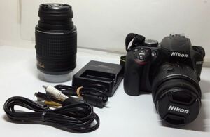 【未点検・未清掃】Nikon D3300 デジタル一眼 ニコン 【ボディ+レンズ2本セット】