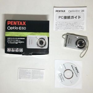 [ no inspection * not yet cleaning ]PENTAX digital camera Optio E60 silver 1010 ten thousand pixels optics 3 times zoom OPTIOE60S Pentax Opti o