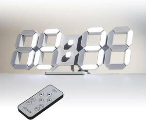 KOSUMOSU デジタル時計 LED 壁掛け 置き時計 明るさ自動感応 3D LED CLOCK 目覚まし時計 10インチリモコ