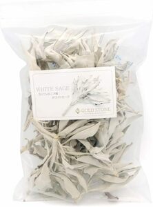 [GOLD STONE] ホワイトセージ 枝付き クラスター 無選別 50g 無農薬 カルフォルニア産 white sage