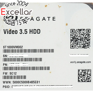 【中古】SEAGATE製HDD ST1000VM002 1TB SATA300 5900 1000～2000時間以内 [管理:1050023382]