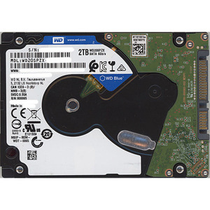 【中古】WesternDigital ノート用HDD 2.5inch WD20SPZX 2TB 7mm 4000～5000時間以内 [管理:1050022509]