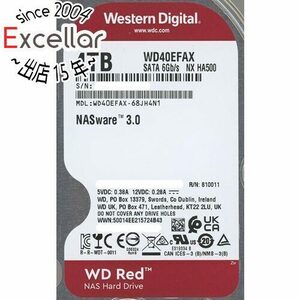 【中古】Western Digital製HDD WD40EFAX 4TB SATA600 5400 11000～12000時間以内 [管理:1050023391]