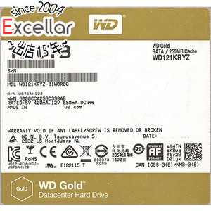 【中古】Western Digital製HDD WD121KRYZ 12TB SATA600 7200 28000～29000時間以内 [管理:1050023403]