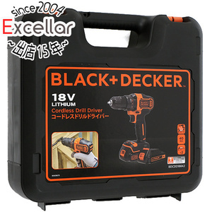 【新品(開封のみ)】 BLACK＆DECKER コードレスドリルドライバー 18V BDCDD186K2 [管理:1100056081]