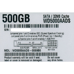 Western Digital製HDD WD5000AADS 500GB SATA300 [管理:2034431]