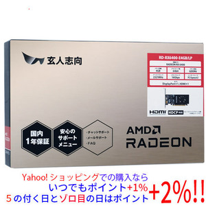 【中古】玄人志向グラボ RD-RX6400-E4GB/LP PCIExp 4GB 元箱あり [管理:1050020385]