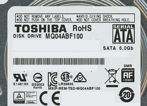 【中古】TOSHIBA(東芝) ノート用HDD 2.5inch MQ04ABF100 1TB 7mm 1000～2000時間以内 [管理:1050016127]