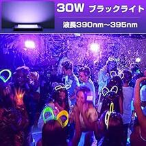 ブラックライト 30W LED投光器 UVライト紫外線投光器 防水IP66 UVレジン 硬化用 3Dモデル乾燥用 パーティー用_画像3