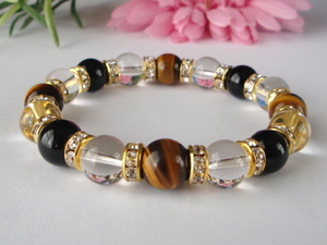  crystal × onyx × Tiger I 10mm natural stone breath G inside surroundings 16cm