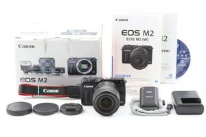 AB+ (良品) Canon キヤノン EOS M2 EF-M 18-55mm F3.5-5.6 IS STM レンズキット ストロボ90EX付き 初期不良返品対応 領収書発行可能