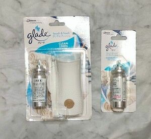 新品未開封　glade グレード タッチandフレッシュ 消臭剤 芳香剤 本体+詰め替え用1本付き（グリーンリネンの香り）