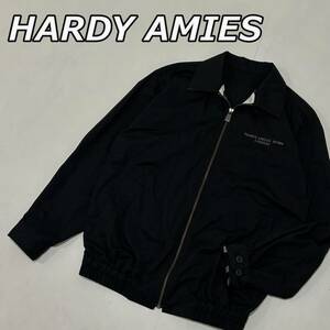 【HARDY AMIES】ハーディエイミス ロゴ 刺繍 パッチ 薄手 スイングトップ ワークジャケット 黒 ブラック R-84712-7