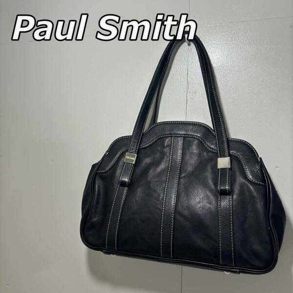 【Paul Smith】ポールスミス レザー ハンドバッグ ワンショルダー 台形型 手持ち 肩掛け かばん 黒 ブラック レディース 女性 オンオフ