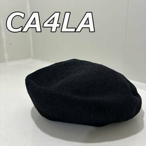 【CA4LA】カシラ コットン ポリエステル ベレー帽 キャップ 黒 ブラック 日本製 SIN01131