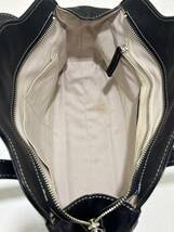 【Paul Smith】ポールスミス レザー ハンドバッグ ワンショルダー 台形型 手持ち 肩掛け かばん 黒 ブラック レディース 女性 オンオフ_画像7