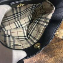 BURBERRY バーバリー トートバッグ ノバチェック カバン レザー ブラック ブランド 美品 中古品_画像9