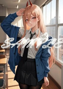 Z1224 パワー チェーンソーマン A4 同人 イラスト 巨乳 美少女 コスプレ Anime アニメ イラストアートポスター セクシーアート AI